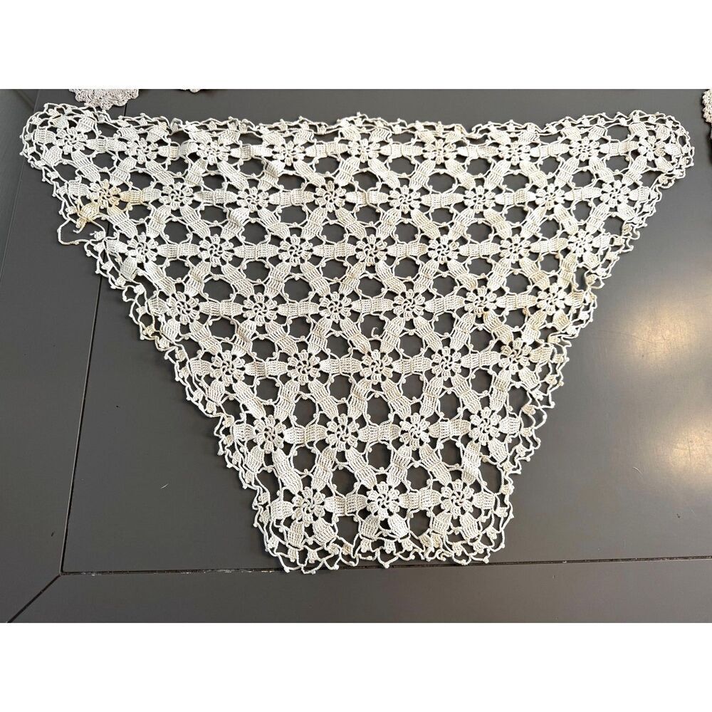 3 vintage hand crocheted doilies great for craft projects